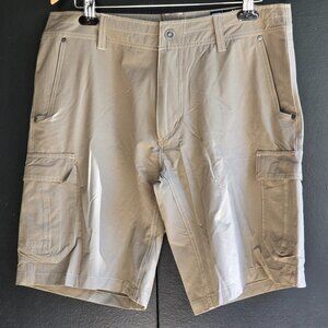 Kuhl Mens Raptr Shorts Hiking Brown 34 cargo Pockets 5% Spandex Stretch Nylon